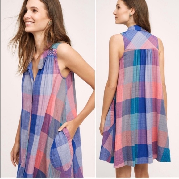 Anthropologie Holding Horses Plaid Ronan Dress XXSP - Picture 1 of 5